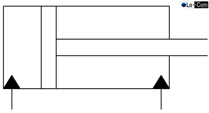 Doppeltwirkender Zylinder (Differentialzylinder) mit Kolbenstange